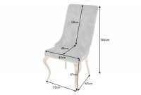 Chaises design capitonné PAULA avec pied baroque en acier inoxydable, velours, noir, doré