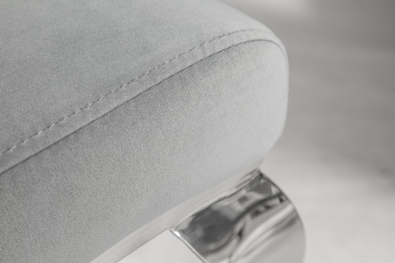 Chaise de salle à manger design baroque coloris gris argenté