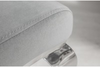 Chaise de salle à manger design baroque coloris gris argenté