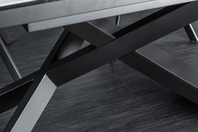 Table à manger extensible 180-220-260cm céramique  aspect marbre blanc