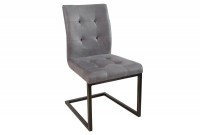 Lot de 2 chaises capitonnées de coloris gris