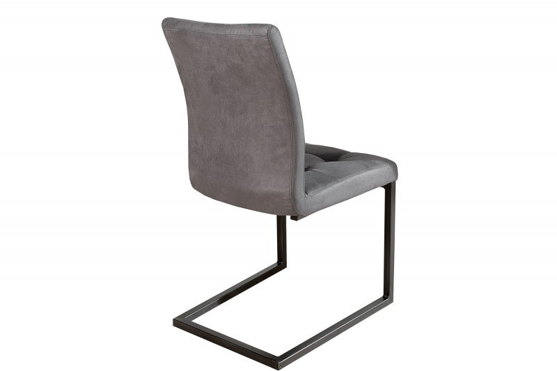 Lot de 2 chaises capitonnées de coloris gris