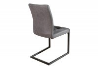 Lot de 2 chaises capitonnées de coloris gris