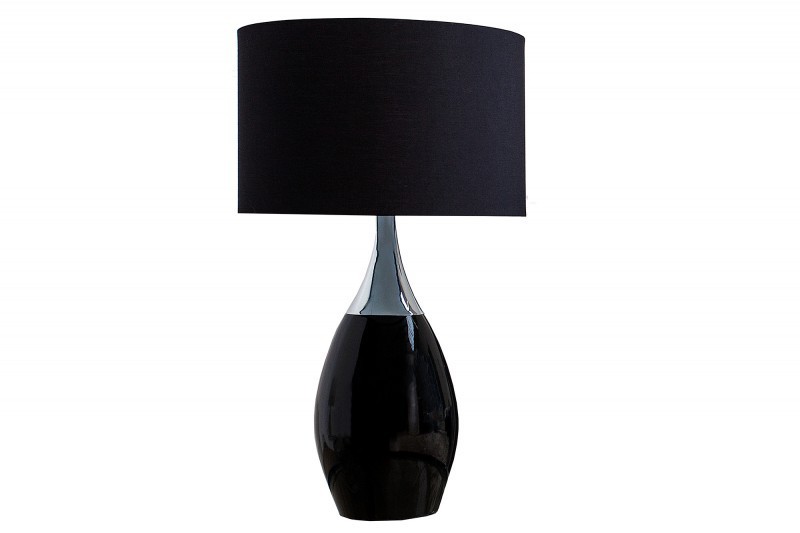 Lampe à poser moderne en métal et en toile de couleur noire