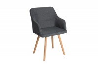 Lot de 2 fauteuils scandinaves en tissu gris foncé