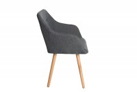 Lot de 2 fauteuils scandinaves en tissu gris foncé