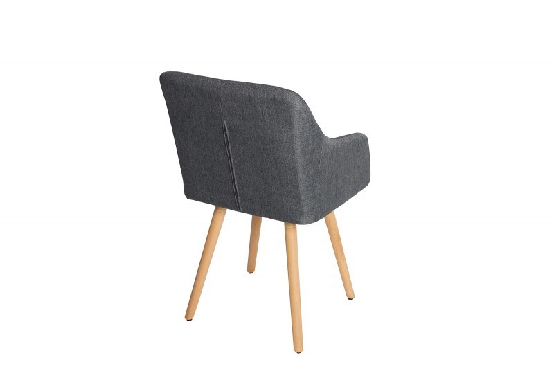 Lot de 2 fauteuils scandinaves en tissu gris foncé