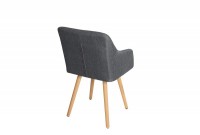 Lot de 2 fauteuils scandinaves en tissu gris foncé