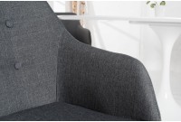 Lot de 2 fauteuils scandinaves en tissu gris foncé