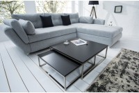Ensemble de 2 tables basses moderne en MDF coloris noir laqué