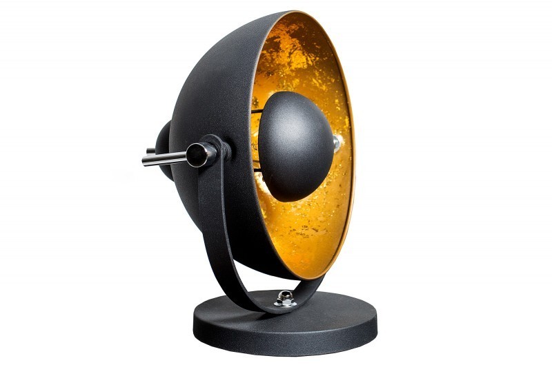 Lampe à poser moderne en aluminium et acier inoxydable coloris or noir
