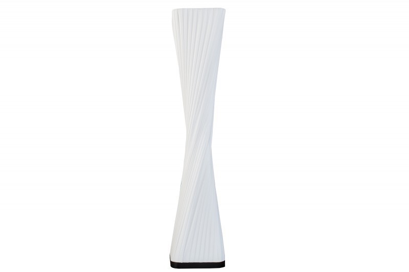 Lampadaire ovale 120 cm en tissu de latex plissé coloris blanc