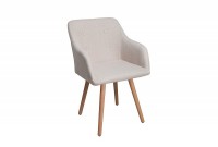 Ensemble de 2 chaises beiges de salle à manger style scandinave