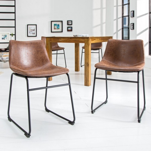 2 tabourets de bar design coloris brun