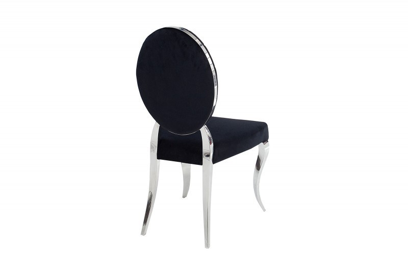 Chaise baroque en velours noir style capitonné