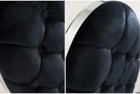Chaise baroque en velours noir style capitonné