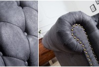 Canapé Chesterfield en microfibre gris