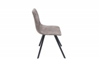 Lot de 4 chaises de salle à manger design scandinave coloris gris taupe en microfibre