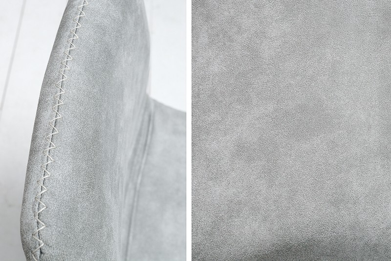 Lot de 4 chaises de salle à manger design scandinave coloris gris claire en microfibre