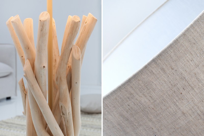 Lampe à poser design naturel en bois flotté