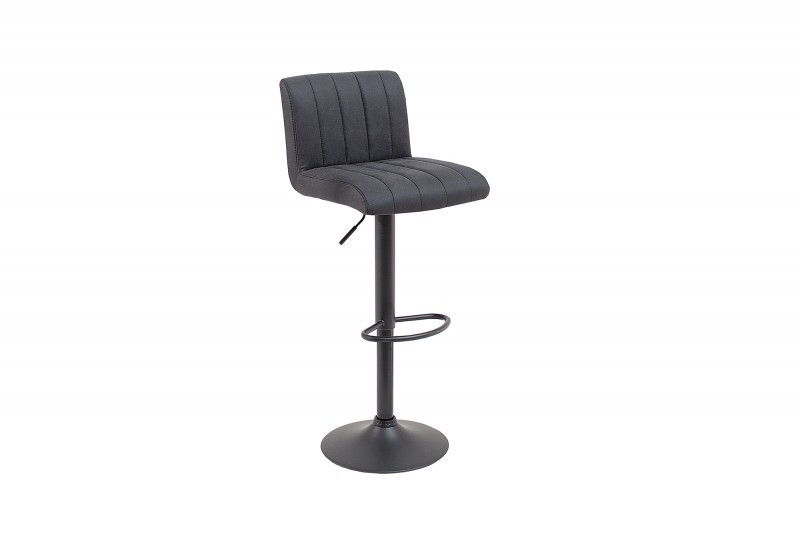 Lot de 2 tabourets de bar design coloris gris vintage en microfibre