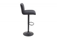Lot de 2 tabourets de bar design coloris gris vintage en microfibre