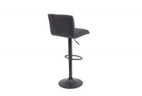 Lot de 2 tabourets de bar design coloris gris vintage en microfibre
