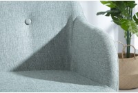 Banc design scandinave coloris citron vert en tissu avec pieds en bois massif