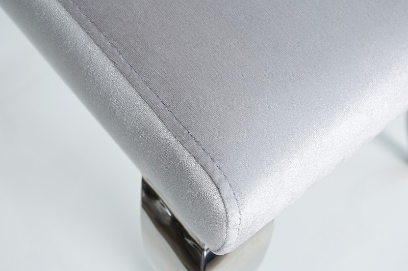 Chaise de salle à manger design baroque coloris gris argenté