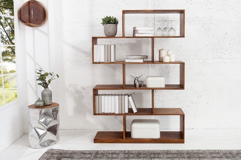 étagère moderne de 150cm en bois massif coloris naturel
