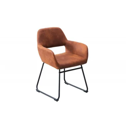 Chaise de salle à manger design coloris brun antique en microfibre 2