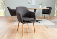 Chaise contemporaine de salle à manger coloris gris vintage en microfibre