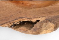 Corbeille de fruits design naturel en bois teck