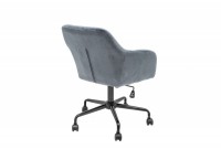 Chaise de bureau velours avec accoudoir gris