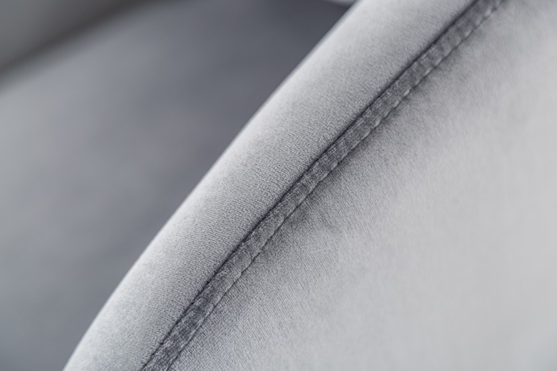 Chaise de bureau velours avec accoudoir gris