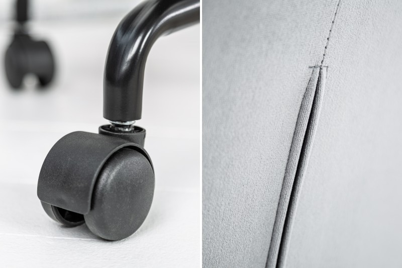 Chaise de bureau velours avec accoudoir gris