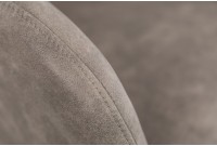Chaise de bureau en velours coloris  taupe  avec un dossier capitonné