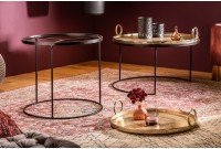 Ensemble de deux table basse dorée