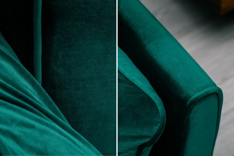 Canapé convertible design scandinave coloris vert en velours