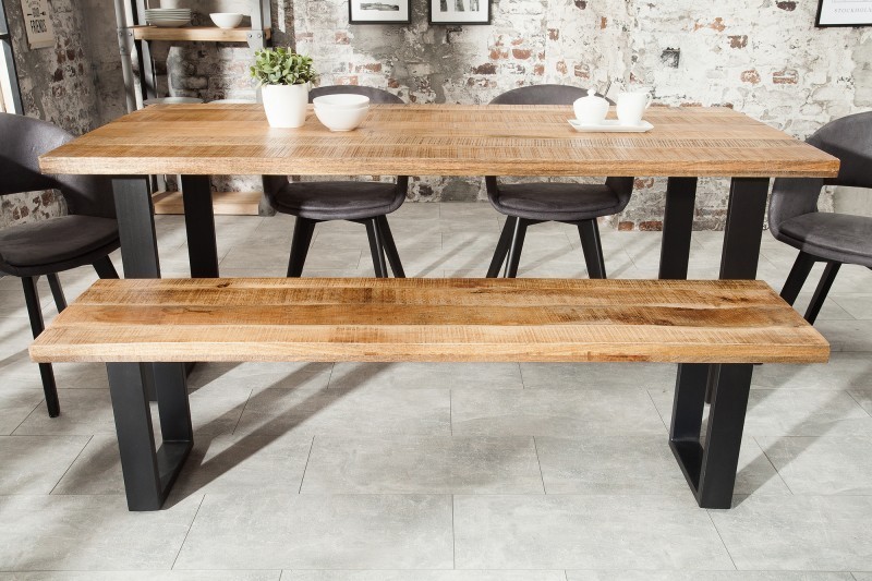 Banquette design 170cm en Fer, Bois de Mangue