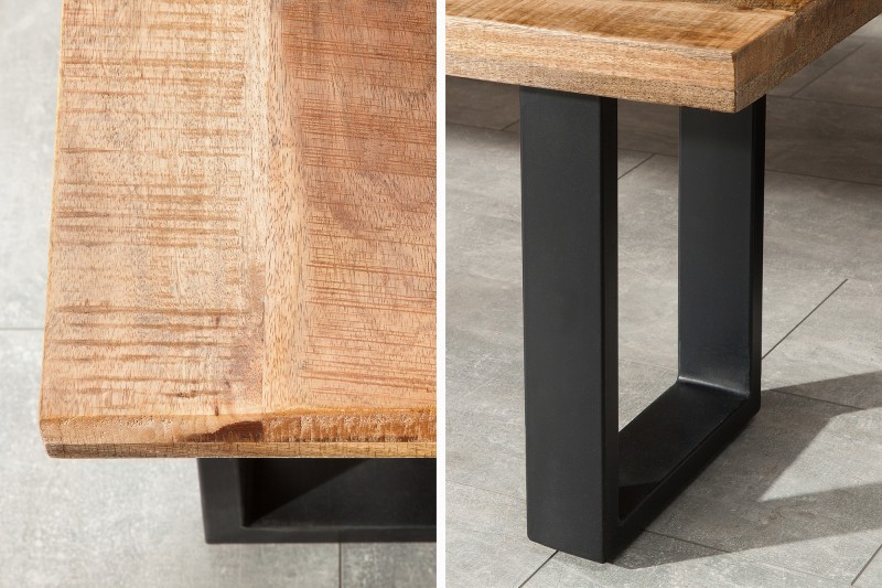 Banquette design 170cm en Fer, Bois de Mangue