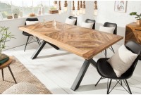 Table à manger 200cm design industriel en bois de manguier naturel