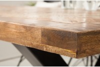 Table à manger 200cm design industriel en bois de manguier naturel