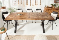 Table à manger 160cm design industriel en bois de manguier naturel