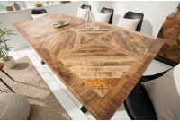 Table à manger 160cm design industriel en bois de manguier naturel