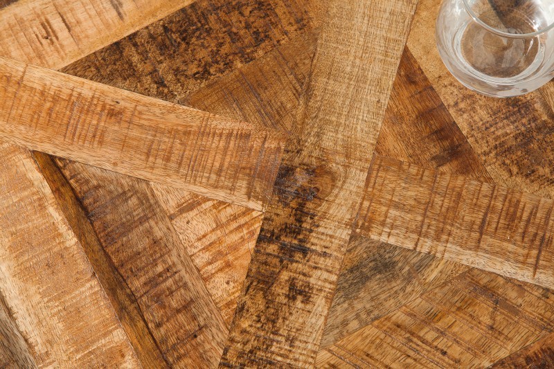 Table à manger 160cm design industriel en bois de manguier naturel