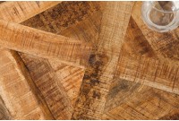 Table à manger 160cm design industriel en bois de manguier naturel