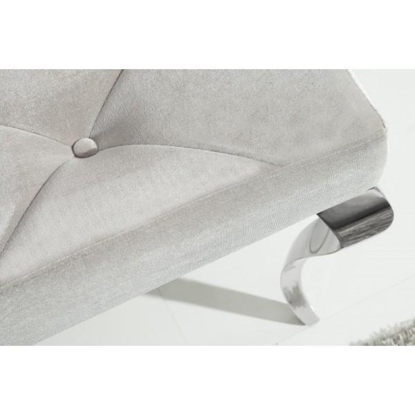 Banquette design BAROQUE  172cm en velours et acier inoxydable