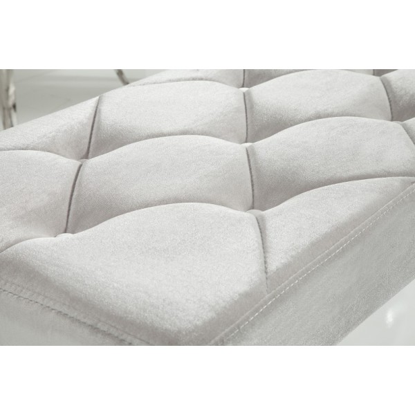 Banquette design BAROQUE  172cm en velours et acier inoxydable