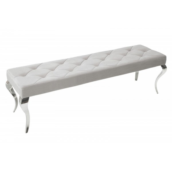 Banquette design BAROQUE  172cm en velours et acier inoxydable